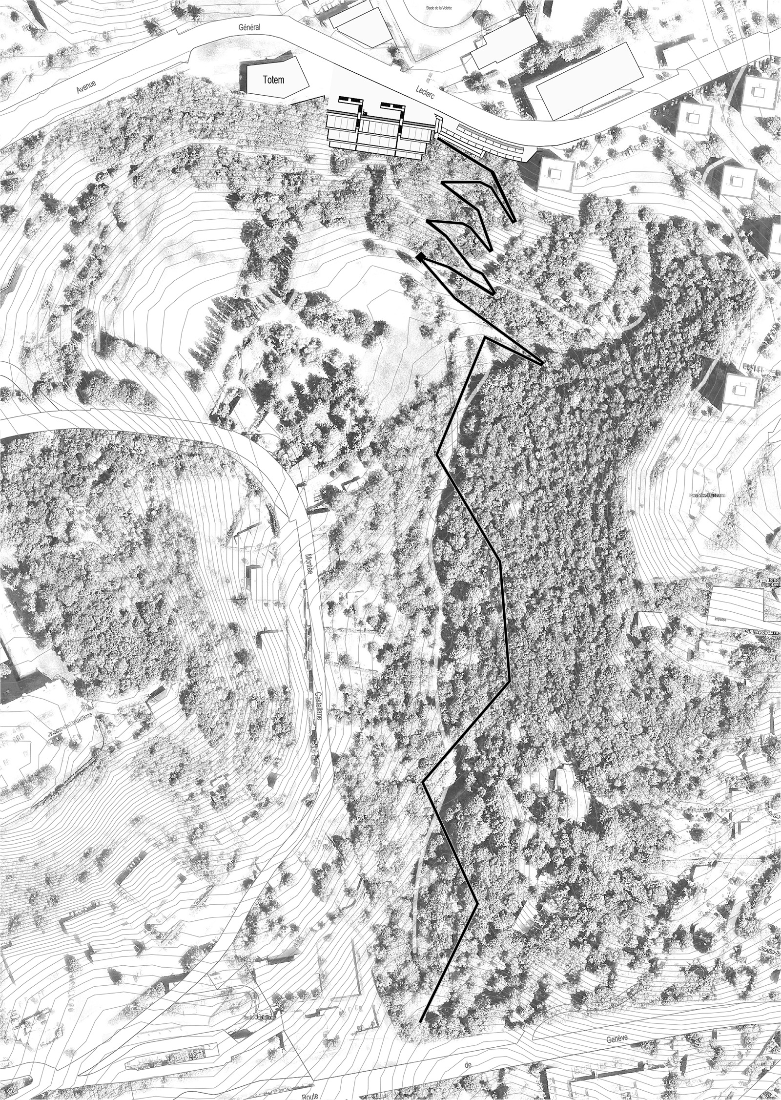 Plan masse topographique