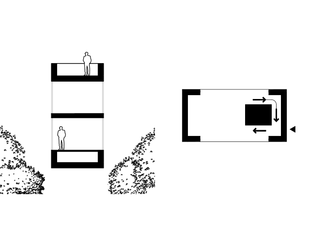 Coupe et plan de principe